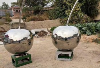 大型櫻桃雕塑廠家 鍛造小品 創意不銹鋼櫻桃雕塑廠