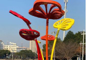 廣場芭蕉葉雕塑廠家 公園烤漆小品 戶外不銹鋼芭蕉葉雕塑廠