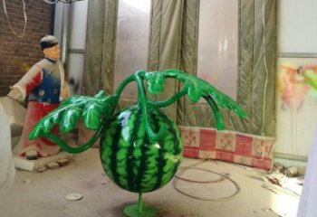 仿真西瓜雕塑廠家 現(xiàn)代擺件 大型不銹鋼西瓜雕塑廠
