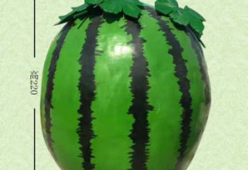 大型西瓜雕塑廠家 彩繪小品 戶外不銹鋼西瓜雕塑價格