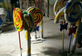 幾何棒棒糖雕塑廠家 幼兒園小品 仿真棒棒糖雕塑報價