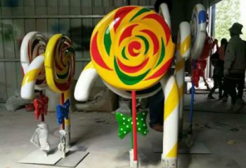 中式棒棒糖雕塑廠家 創意小品 游樂場棒棒糖雕塑廠