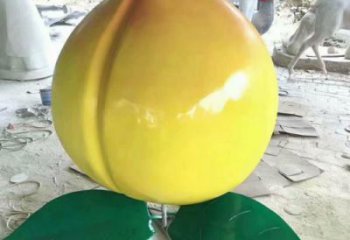 彩繪桃子雕塑廠家 仿真擺件 街頭桃子雕塑廠