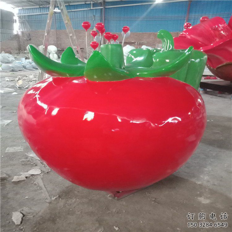 廣場番茄雕塑廠家 烤漆小品 仿真番茄雕塑價格