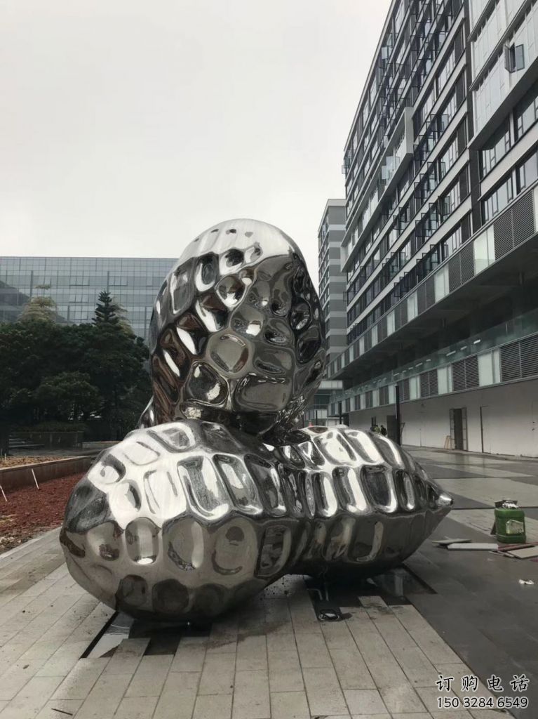 鍛造花生雕塑廠家 創意小品 戶外不銹鋼花生雕塑廠