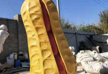 彩繪花生雕塑廠家 公園擺件 街頭不銹鋼花生雕塑價格