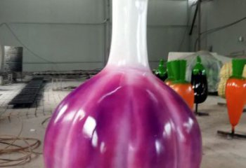 抽象大蒜雕塑廠家 仿真彩繪小品 廣場(chǎng)大蒜雕塑廠