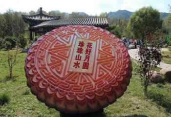 烤漆月餅雕塑廠家 創意小品 現代月餅雕塑定做