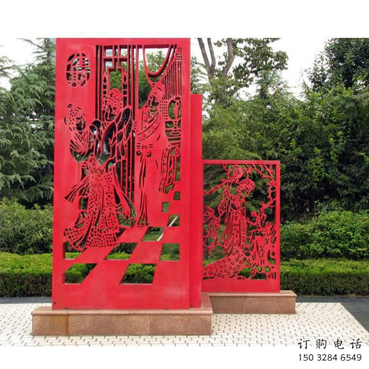 現(xiàn)代窗花雕塑廠家 大型別墅區(qū)擺件 戶外不銹鋼窗花雕塑廠