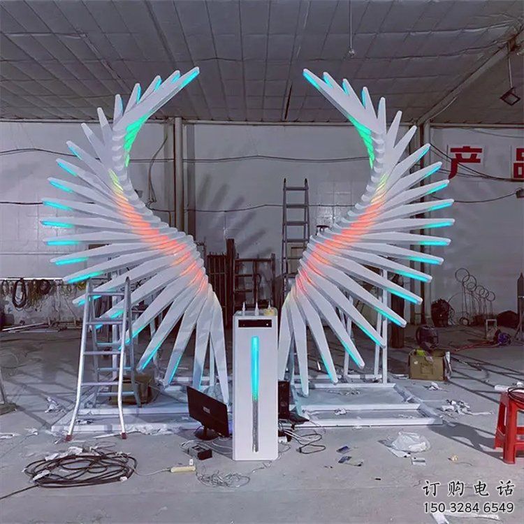 中式鳳羽雕塑廠家 現代小品 游樂場不銹鋼鳳羽雕塑廠