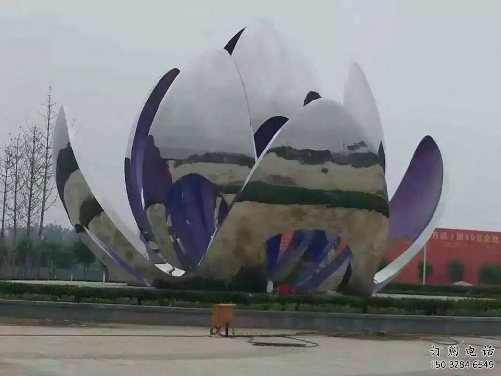 大型并蒂蓮雕塑廠家 鍛造小品 現(xiàn)代不銹鋼并蒂蓮雕塑廠