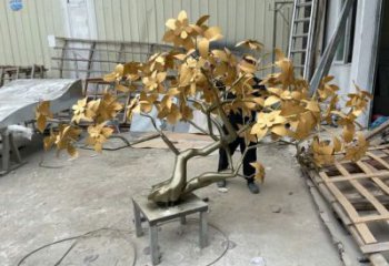 大型搖錢樹雕塑廠家 鍛造小品 創意不銹鋼搖錢樹雕塑廠