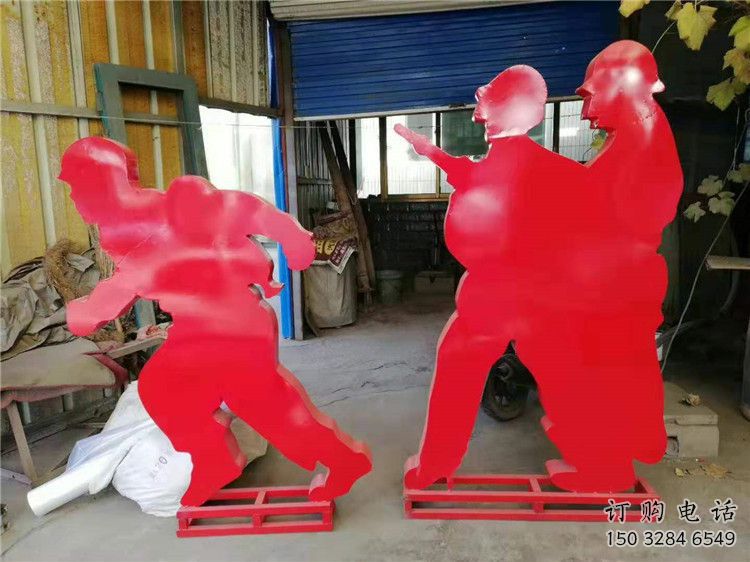 烤漆工人雕塑廠家 體育小品 大型不銹鋼工人雕塑廠