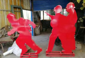 烤漆工人雕塑廠家 體育小品 大型不銹鋼工人雕塑廠