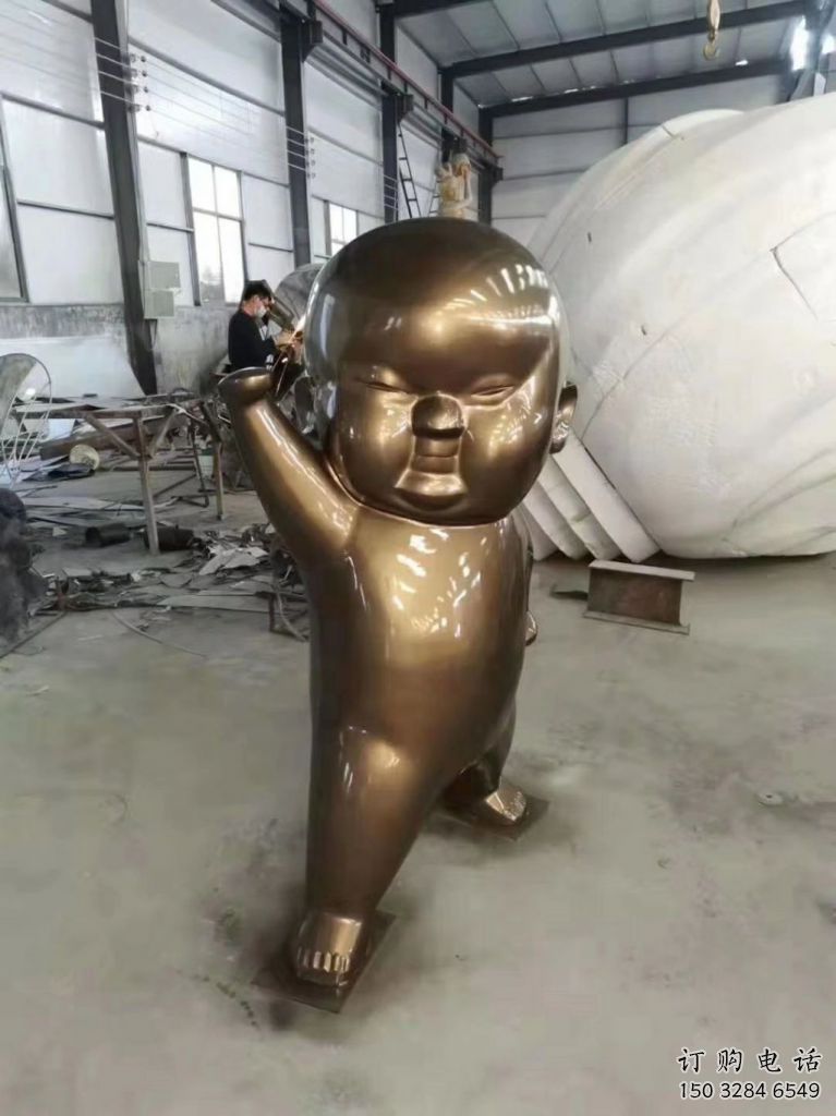 仿古兒童雕塑廠家 現代小品 房地產不銹鋼兒童雕塑廠