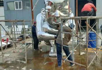 現代小孩雕塑廠家 大型別墅區擺件 創意不銹鋼小孩雕塑加工廠