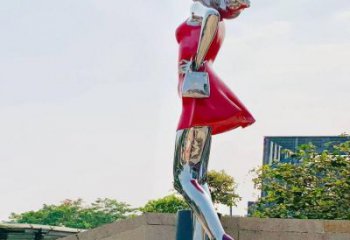 創(chuàng)意女孩雕塑廠家 現(xiàn)代廣場小品 公園不銹鋼女孩雕塑廠