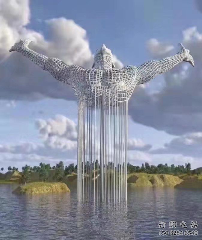 創意少女雕塑廠家 鏤空現代小品 公園不銹鋼少女雕塑廠