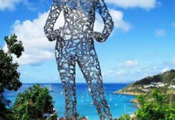 拉絲少女雕塑廠家 鏤空創(chuàng)意擺件 別墅區(qū)不銹鋼少女雕塑廠