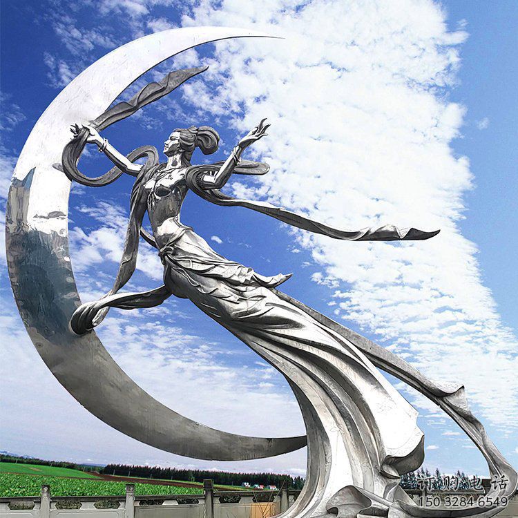 現(xiàn)代飛天雕塑廠家 大型別墅區(qū)擺件 大型不銹鋼飛天雕塑制作