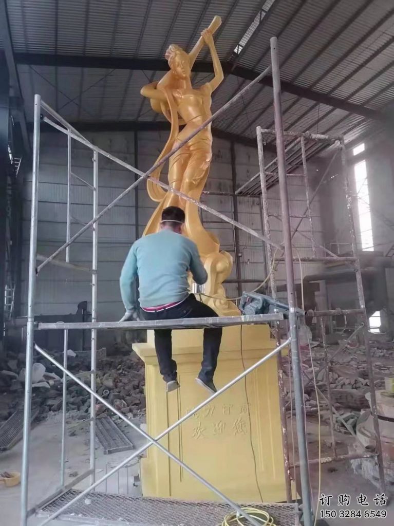 房地產飛天雕塑廠家 園林擺件 鍛造不銹鋼飛天雕塑制作