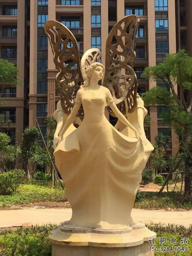 仿古天使雕塑廠家 草地小品 房地產(chǎn)不銹鋼天使雕塑廠