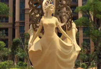 仿古天使雕塑廠家 草地小品 房地產不銹鋼天使雕塑廠