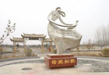 鏡面母子雕塑廠家 大型擺件 廣場不銹鋼母子雕塑定制