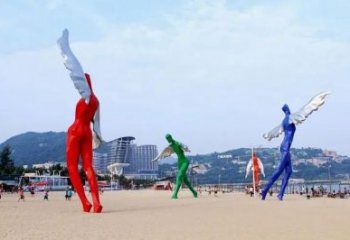 烤漆飛人雕塑廠家 體育小品 戶外不銹鋼飛人雕塑廠