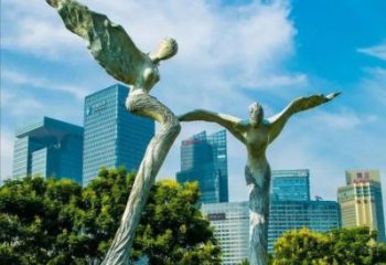 創(chuàng)意飛人雕塑廠家 歐式小品 公園不銹鋼飛人雕塑定做