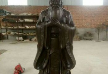鑄造孔子雕塑廠家 中式擺件  校園大型孔子雕塑價格