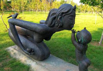 戶外母愛雕塑廠家 噴漆小品 廣場不銹鋼母愛雕塑廠