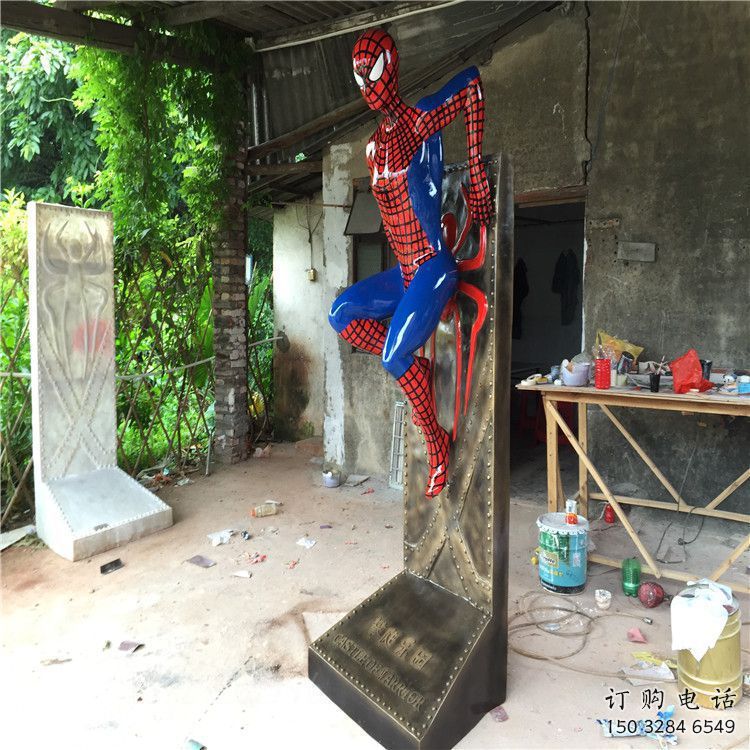 幼兒園蜘蛛俠雕塑廠家 創意擺件 現代蜘蛛俠雕塑廠