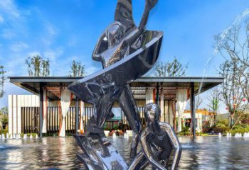 體育體操雕塑廠家 鏡面運動小品 商業街不銹鋼體操雕塑廠