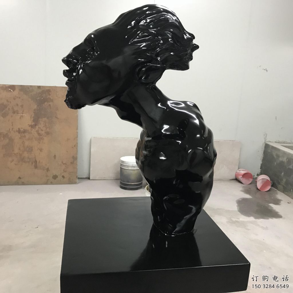 抽象人頭雕塑廠家  街頭小品  戶外不銹鋼人頭雕塑制造