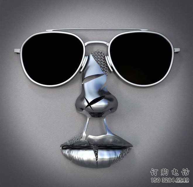 抽象人臉雕塑廠家  戶外創意小品  歐式不銹鋼人臉雕塑廠