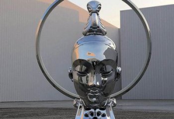 現(xiàn)代頭像雕塑廠家 大型別墅區(qū)擺件 鏡面不銹鋼頭像雕塑廠