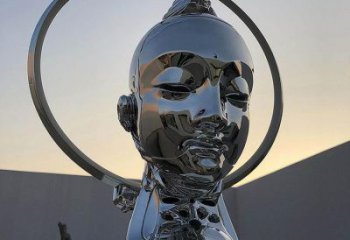 現代人頭雕塑廠家 大型擺件  鏡面不銹鋼人頭雕塑制作