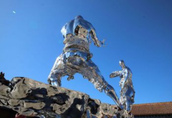 抽象老頭雕塑廠家 創意小品 戶外不銹鋼老頭雕塑定做