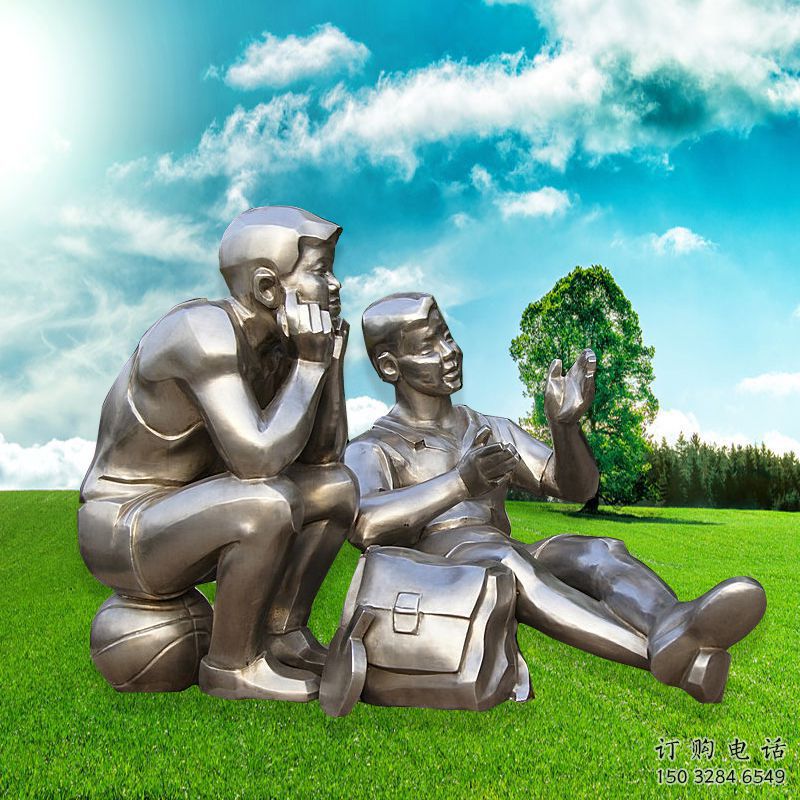 現(xiàn)代學(xué)生雕塑廠家 大型擺件  校園不銹鋼學(xué)生雕塑制作