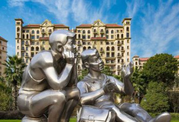 鏡面小學(xué)生雕塑廠家 大型擺件  大型不銹鋼小學(xué)生雕塑特點(diǎn)