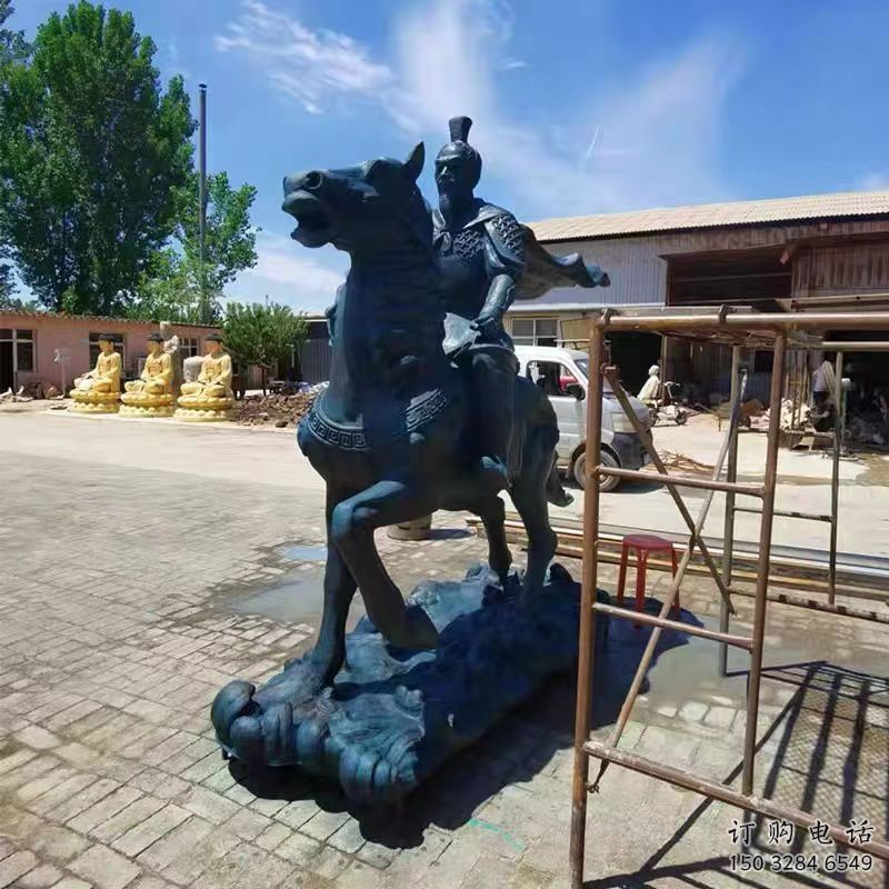 烤漆岳飛雕塑廠家 廣場小品  戶外岳飛雕塑廠