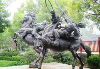 大型岳飛雕塑廠家  鑄造小品  現代岳飛雕塑定做