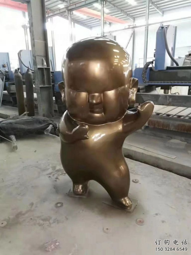 烤漆嬰兒雕塑廠家  園林小品  仿古不銹鋼嬰兒雕塑廠