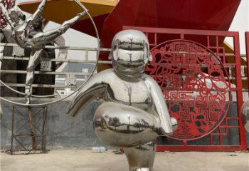 大型嬰兒雕塑廠家 鍛造小品 現代不銹鋼嬰兒雕塑廠