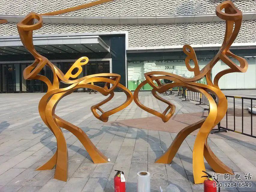 歐式仕女雕塑廠家 抽象擺件  幾何不銹鋼仕女雕塑廠