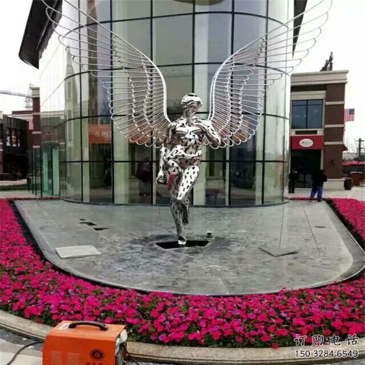 街頭精靈雕塑廠家 大型別墅區(qū)擺件 鏤空不銹鋼精靈雕塑廠