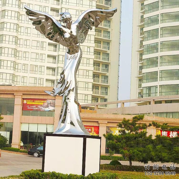 鏡面精靈雕塑廠家 大型擺件  房地產(chǎn)不銹鋼精靈雕塑廠