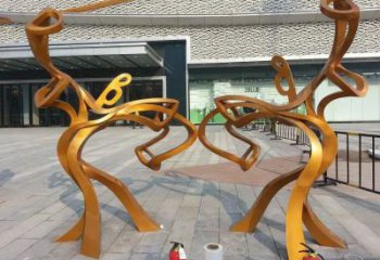 歐式仕女雕塑廠家 抽象擺件  幾何不銹鋼仕女雕塑廠