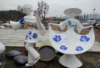 大型仕女雕塑廠家  彩繪公園小品  仿古仕女雕塑價格